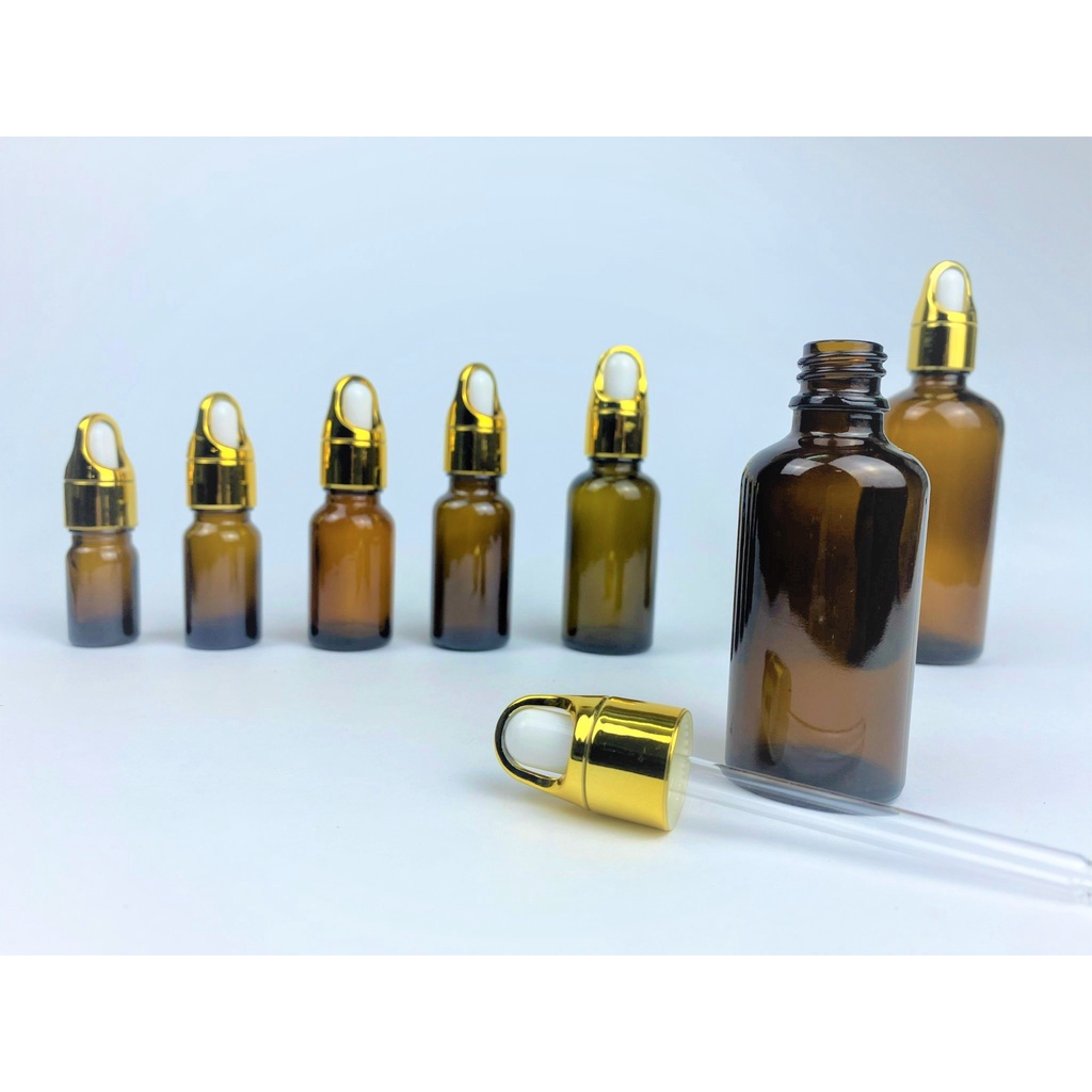 Lọ đựng serum thủy tinh nâu nắp bóp cải tiến 5ml/10ml/15ml/20ml/30ml/50ml/100ml [Giá sỉ/lẻ]