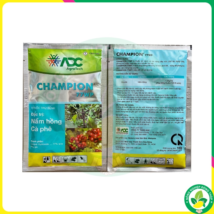 Thuốc Trừ Bệnh CHAMPION 77WP – Đặc trị Nấm hồng Cà phê