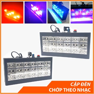 [BỘ ĐÔI] Cặp Đèn Chớp 7 Màu 18 Bóng LED Vuông Chớp Theo Nhạc Cho Dân Chơi - Bao Phê Tại Nhà - BAR Store