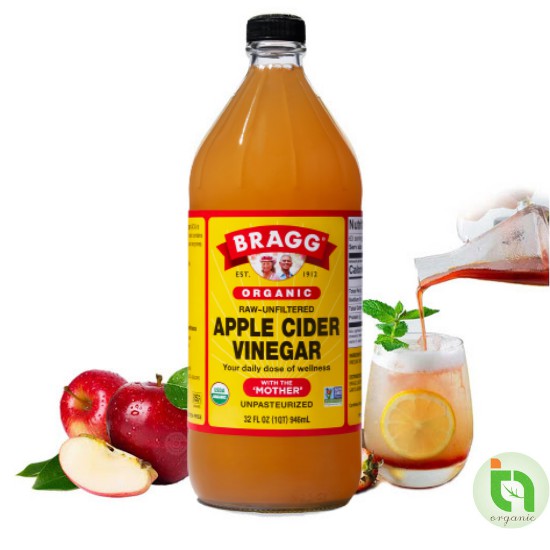 Giấm táo hữu cơ Bragg 473ml &amp; 946ml Hàng Mỹ