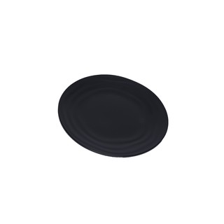 Dĩa cạn gân nhựa Melamine đen nhám size 15cm