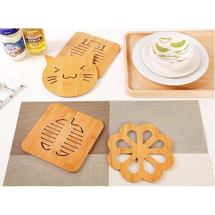 TẮM LÓT NỒI BẰNG GỖ CÁCH NHIỆT NHIỀU HÌNH SANG TRỌNG XINH XẮN CHẤT LIỆU GỖ ÉP SIÊU BỀN TIỆN DỤNG DÀNH CHO NHÀ BẾP