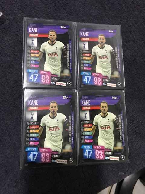 Set 5 thẻ Match Attax 19/20 Harry Kane Champion League