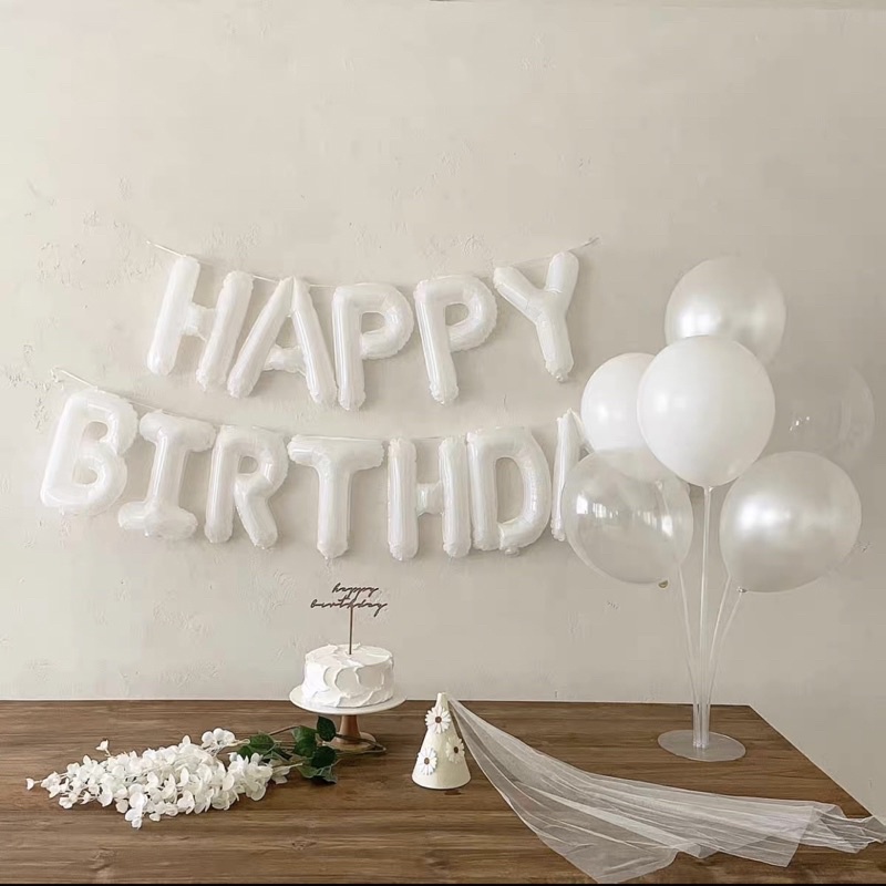 Set Bong Bóng Lá Nhôm 16 Inch Hình Chữ Happy Birthday 3D Dùng Trang Trí Tiệc Sinh Nhật Cho Bé