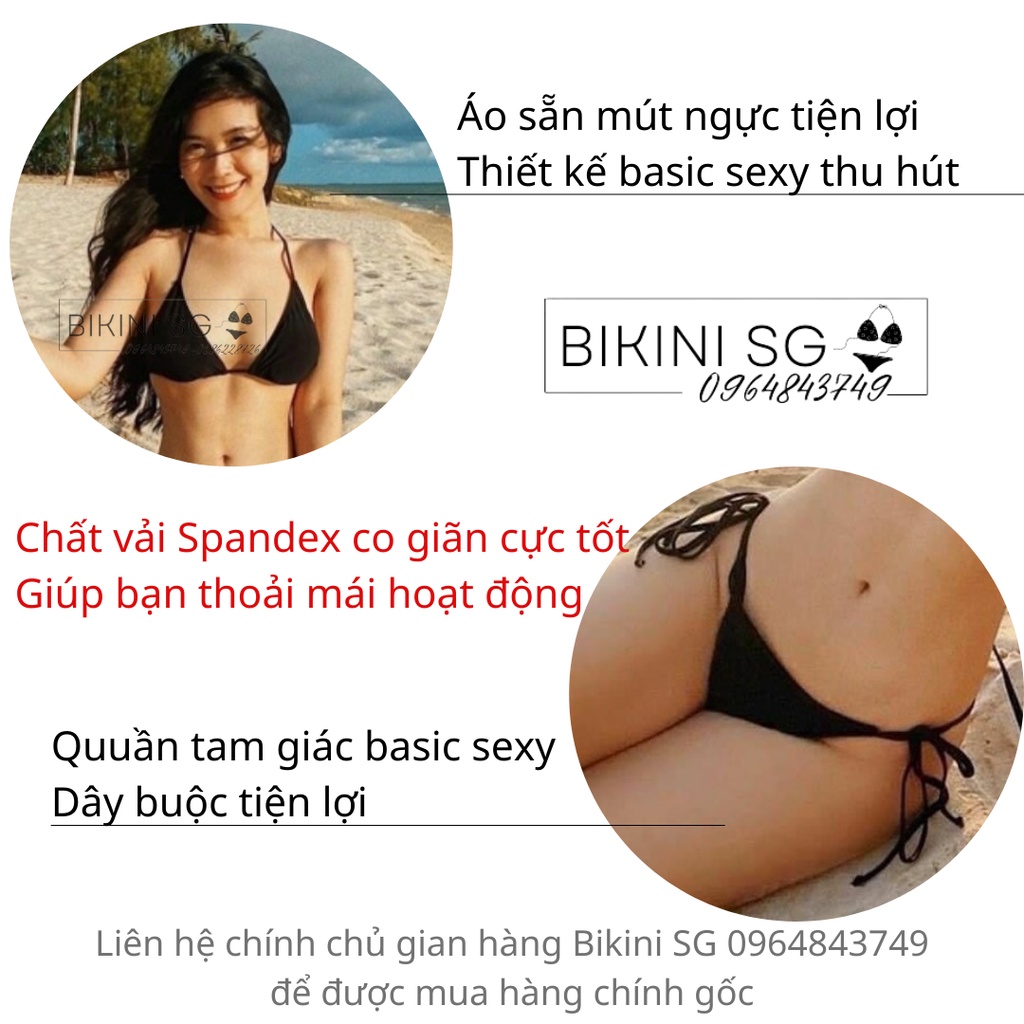 Bikini 2 mảnh dây cột tạo kiểu sexy tam giác basic đủ màu đi biển cực thu hút