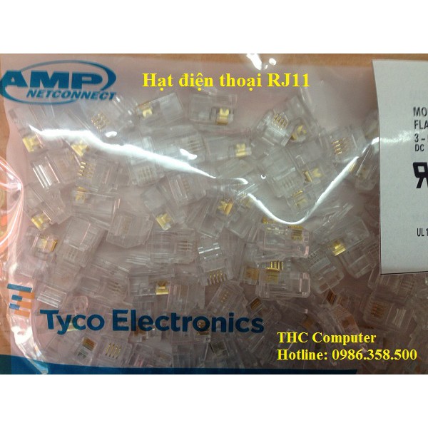 Hạt bấm điện thoại AMP RJ11