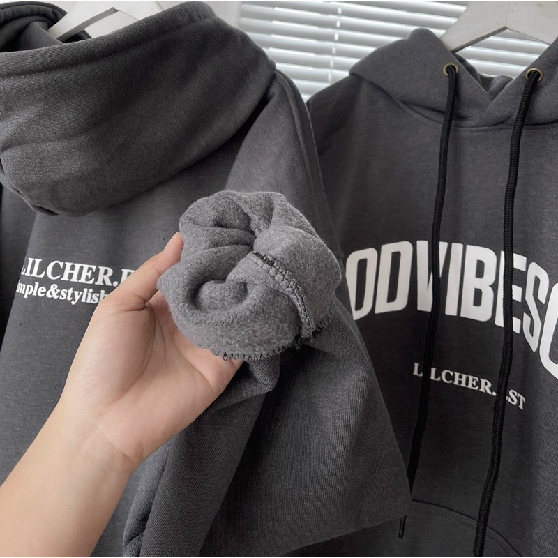 Áo hoodie nỉ lót bông Goodvibes unisex 2tclothes