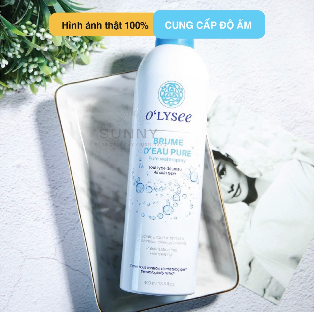 Xịt khoáng O'lysee 400ml cung cấp độ ẩm cho da, mang lại cảm giác mát dịu, thư giãn