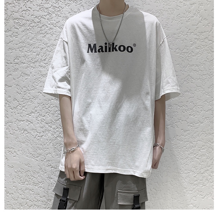 Áo thun tay lỡ nam nữ unisex MAILKOO basic tee phông form rộng oversize 2 màu trắng và đen cotton dáng xuông A101 | BigBuy360 - bigbuy360.vn