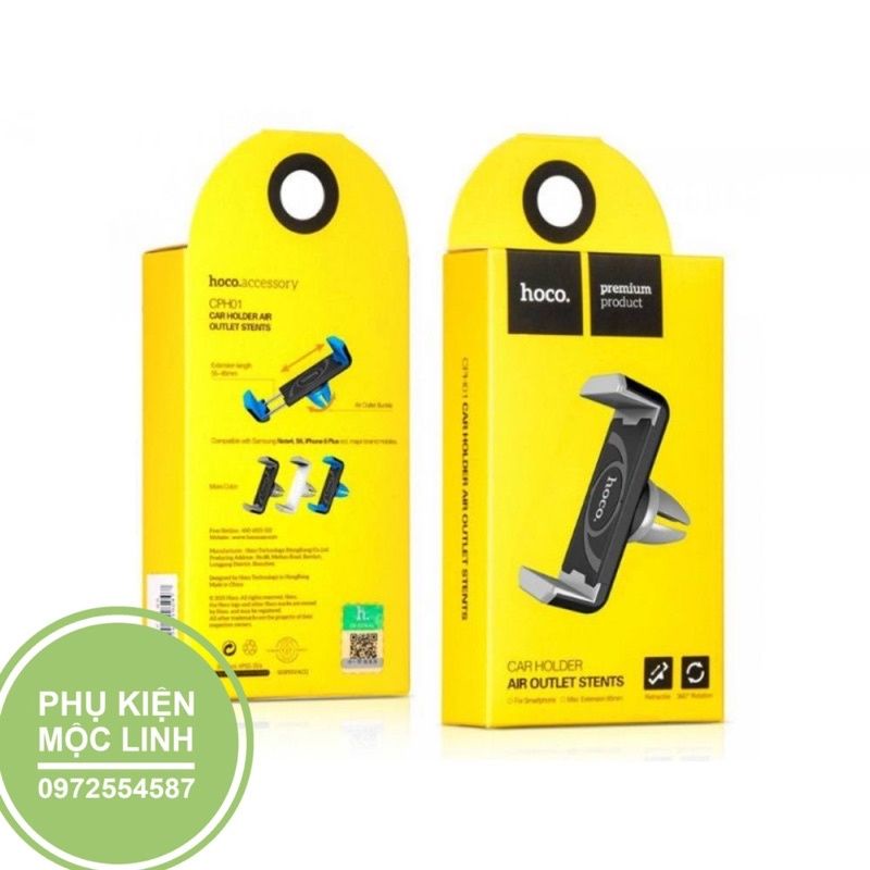 Giá Đỡ - Kẹp Điện Thoại Trên Ô Tô Xe Hơi Cao Cấp HOCO - CPH01 Gắn Cửa Gió Điều Hoà