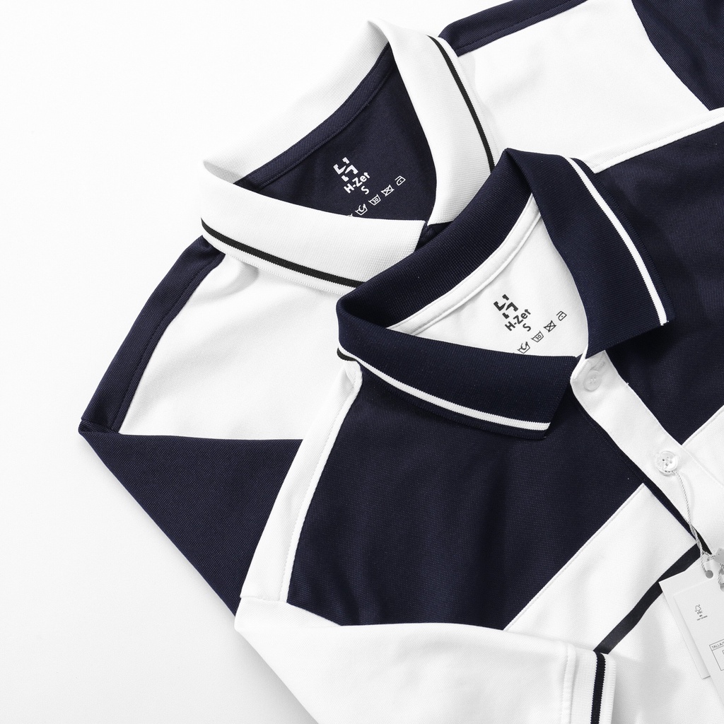 Áo Polo Nam Cổ Bẻ Navy Phối Ngang H-Zet - Vải Polo Cá Sấu Cao Cấp