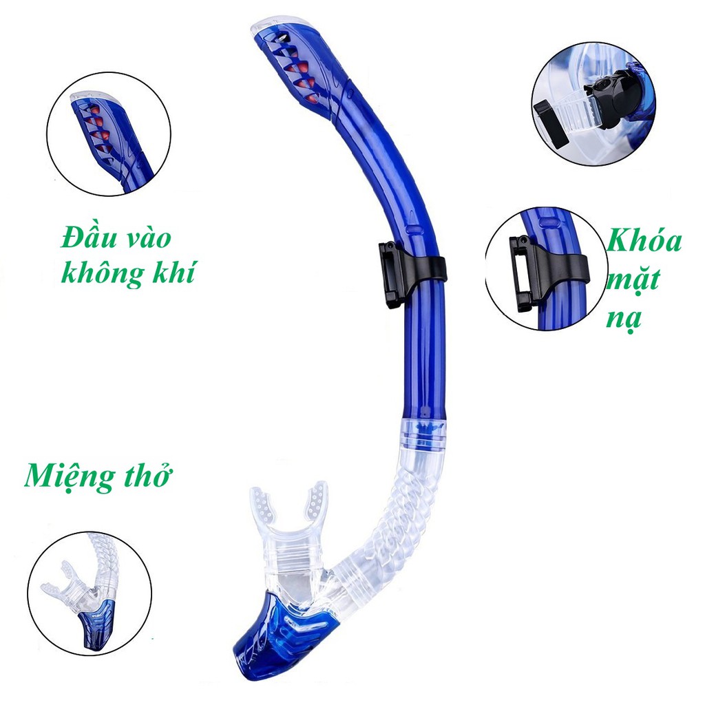 Mặt nạ lặn cận thị gồm ống thở 1.5 đến 8.0 độ POPO mắt kính cường lực