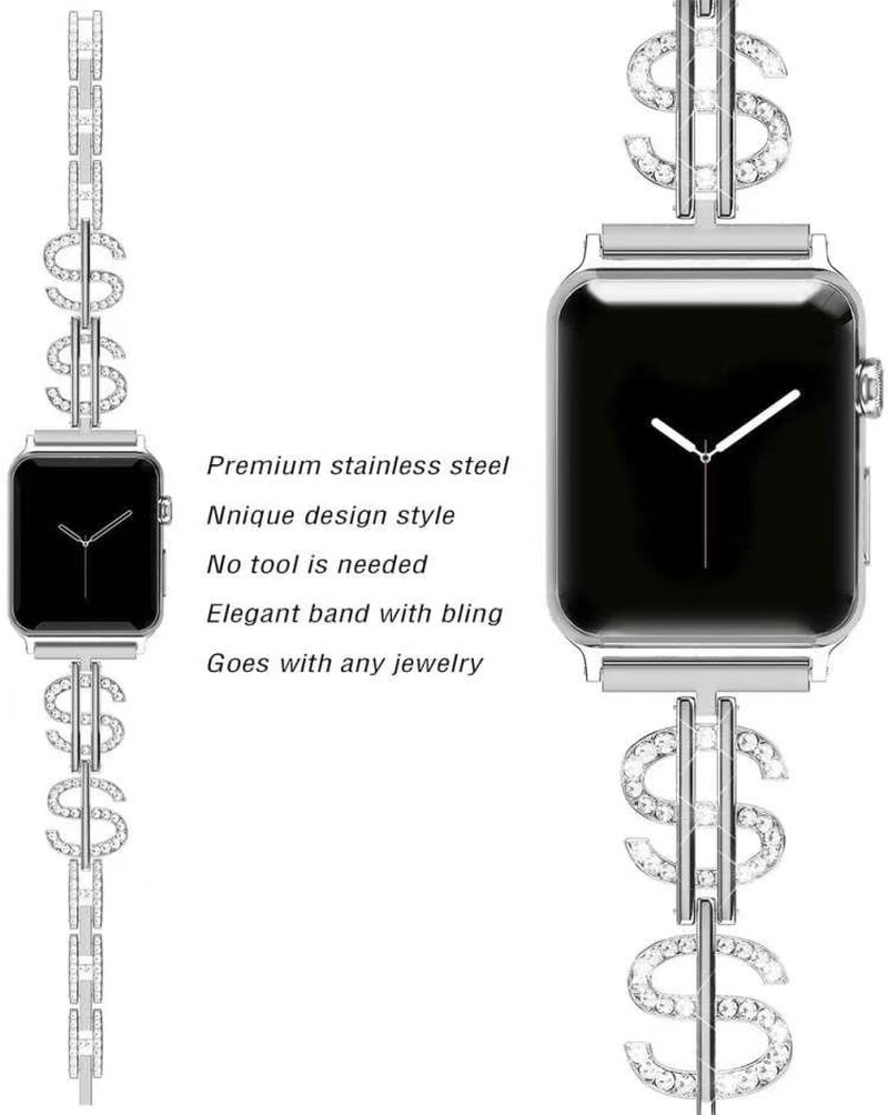 Dây đeo bằng thép không gỉ thời trang sang trọng thích hợp cho iWatch 6 5 4 3 2 1 44mm 40mm 42mm 38mm