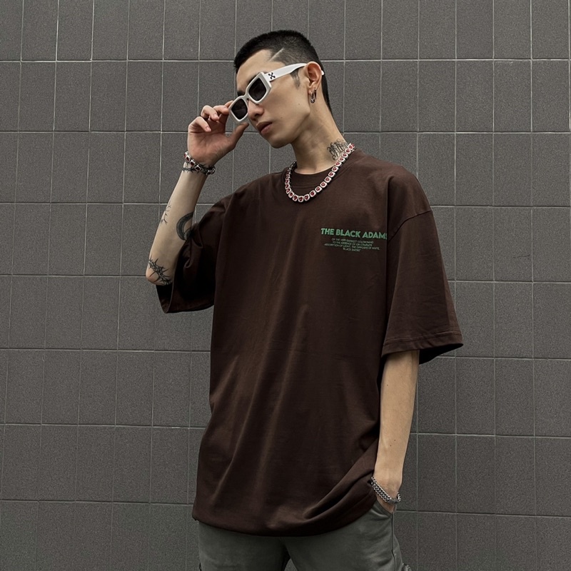 ÁO THUN SKELETON PHỐI MÀU NÂU / XANH THE BLACK ADAMS