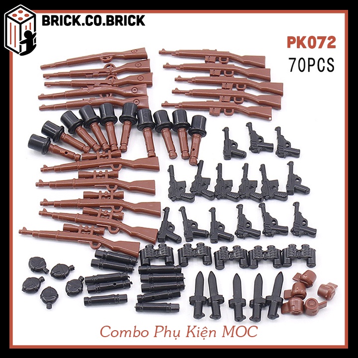 Combo Phụ Kiện MOC Army Nón Sung Giáp Khiên Mô Hình Đồ Chơi Lắp Ráp Minifigure Quân Đội Thế Chiến PK072