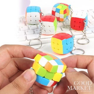 Móc khóa hình khối rubik 3x3 nhiều màu sắc