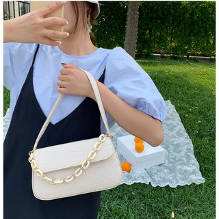Túi đeo chéo nữ da cá sấu kiểu Pháp