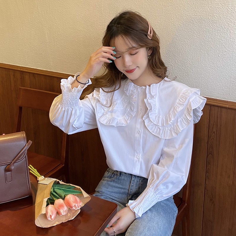 [ẢNH THẬT] - Áo sơ mi phối vạt bèo ulzzang - SM06 - jannahouse