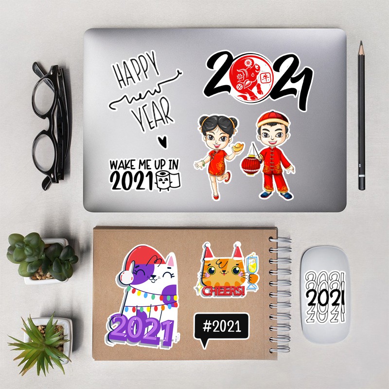 Hình Dán Sticker Trang Trí Tết | Hình Dán Mũ Bảo Hiểm | Sticker Dán Laptop | Sticker Dán Điện Thoại Chủ Đề Tết