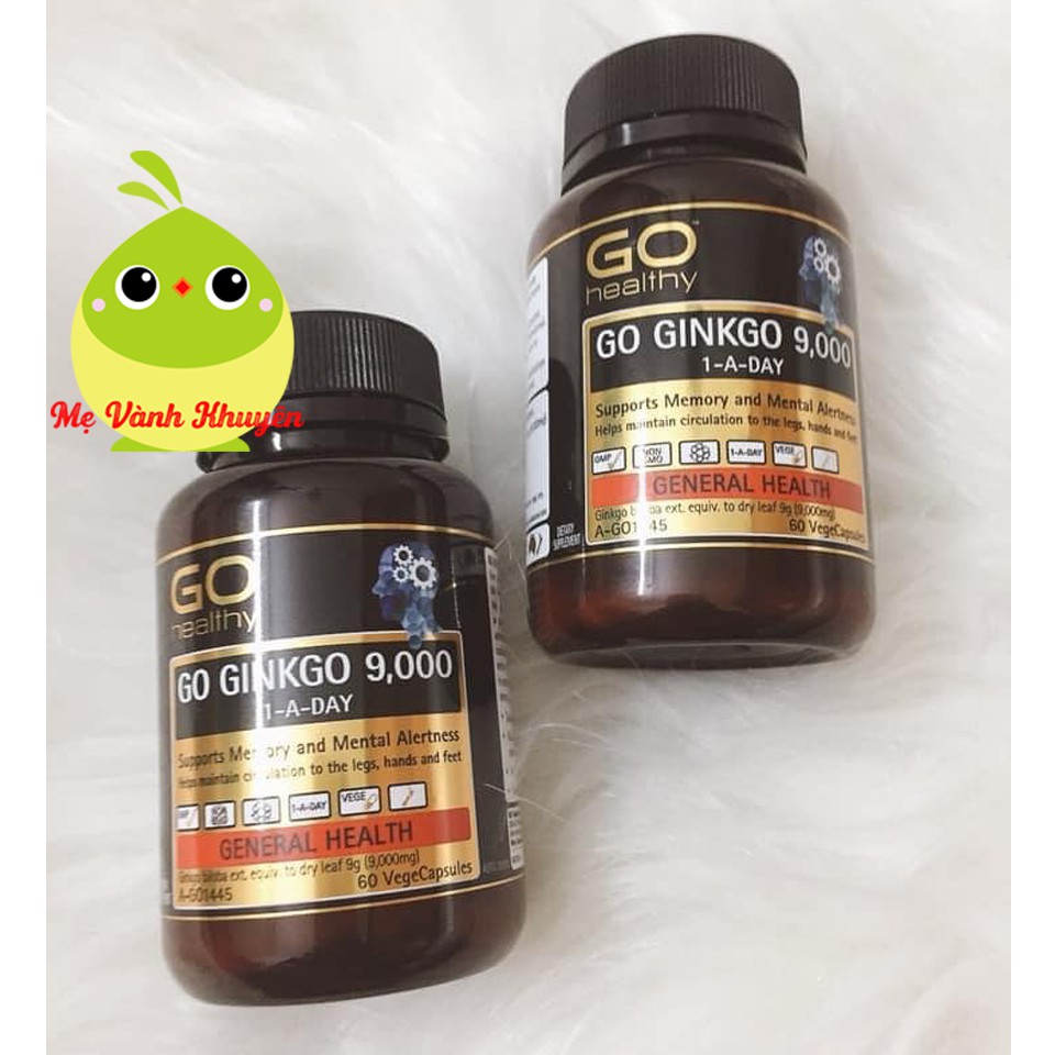 Bổ não GO Healthy Go Ginkgo 9000 1-A-Day, New Zealand (60v)