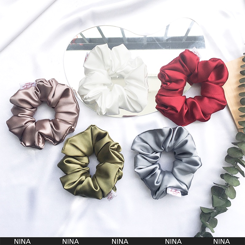 NINA - Dây chun buộc tóc Satin Scrunchies Handmade