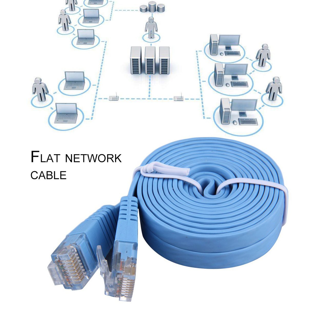 2m Dây Cáp Mạng Ethernet Dẹt Dài Rj45 Cat6 8p8c
