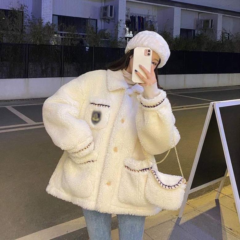 Áo lông tiểu trắng thư kèm túi xích HD