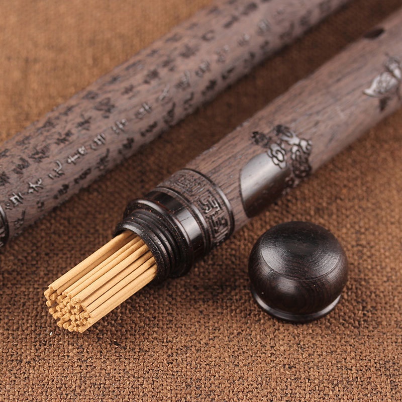 Ống Đựng Nhang Trầm Hương Bằng Gỗ Mun 10g