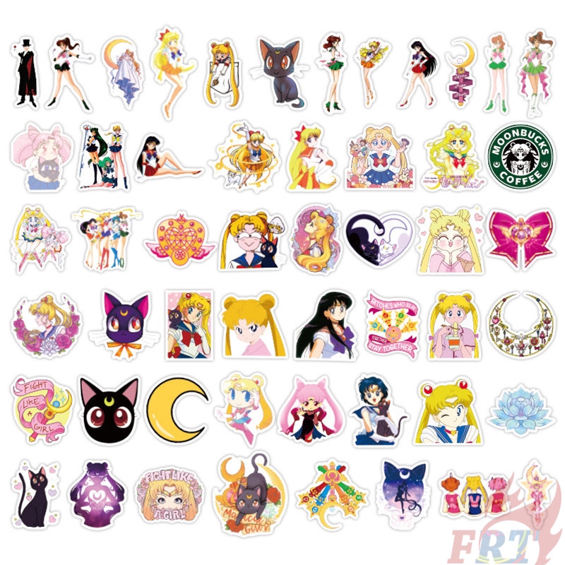 Set 100 nhãn dán anime Sailor Moon series B DIY hành lý laptop ván trượt thời trang