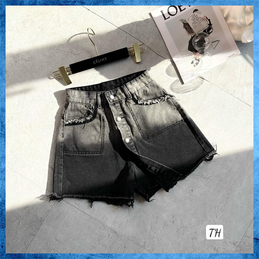 Quần váy jeans, quần bò giả váy dáng chữ A ngắn lưng cao túi vuông trẻ trung năng động V1130