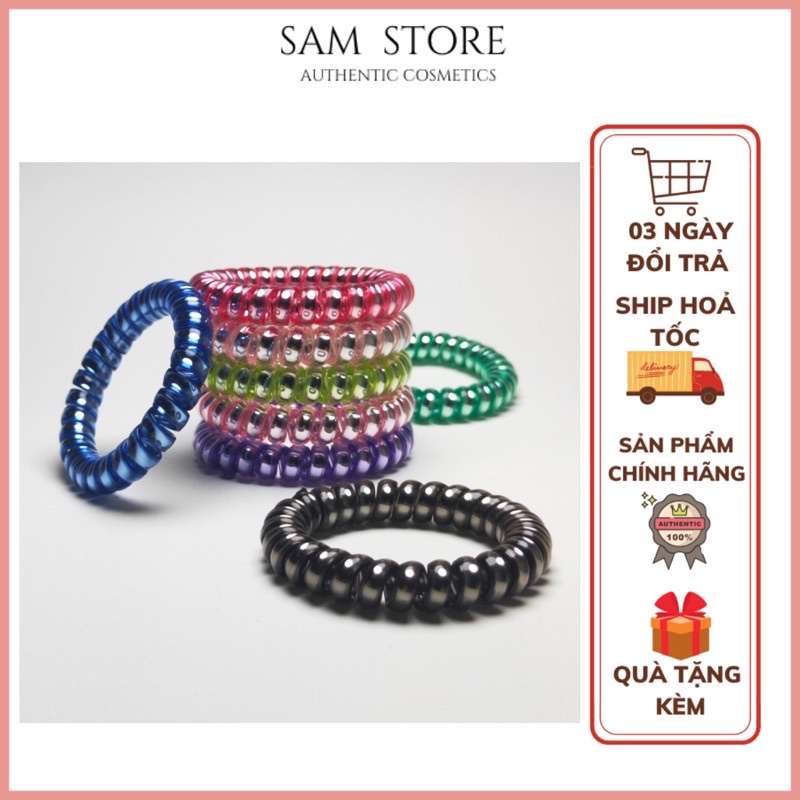 Dây buộc tóc lò xo nhựa xoắn ánh kim nhiều màu tiết kiệm cho các nàng tạo kiểu tóc mỗi ngày