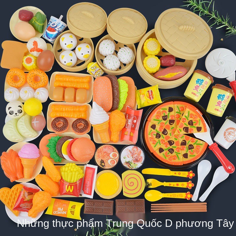 Bộ đồ chơi nấu ăn cho trẻ em 5 mô phỏng nhà bếp 3 cô gái bánh bao hấp dim sum Quà tặng Tết thiếu nhi