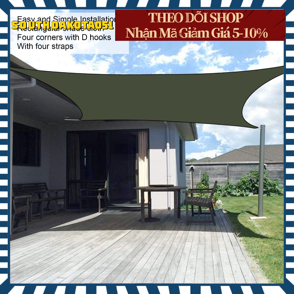 Hàng HOT Tấm Bạt Che Nắng Ngoài Trời Không Thấm Nước hình chữ nhật có thể gập lại cho Hồ bơi sân vườn【Southdakota051】