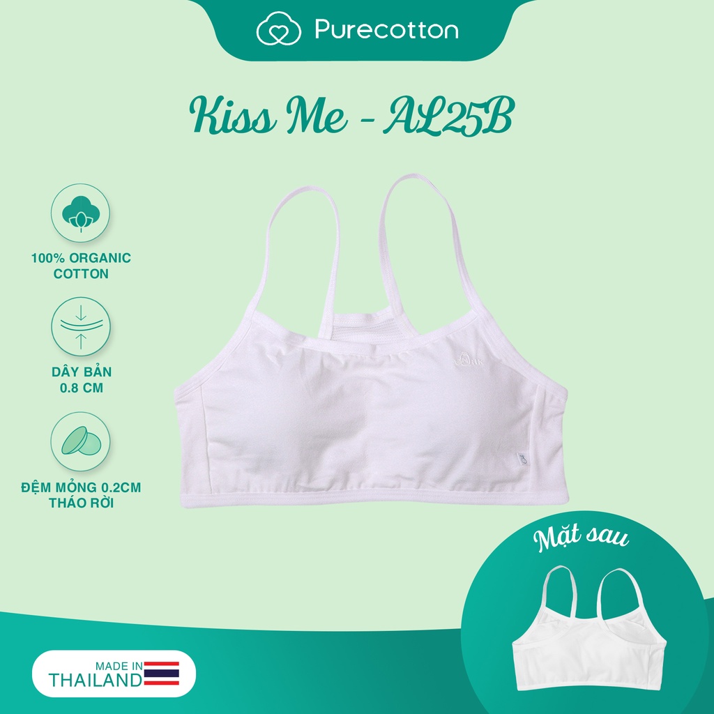 Áo lót học sinh Purecotton cho bé gái mới lớn chất liệu cotton cao cấp kiểu dáng chui đầu có đệm mỏng PC010 | BigBuy360 - bigbuy360.vn