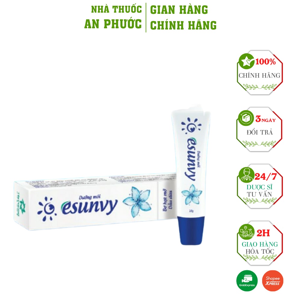 Dưỡng môi Esunvy ⚡ DEAL SỐC ⚡  Bảo vệ môi không bị khô ráp, nứt nẻ, Làm mềm và tăng cường độ ẩm cho môi 10g