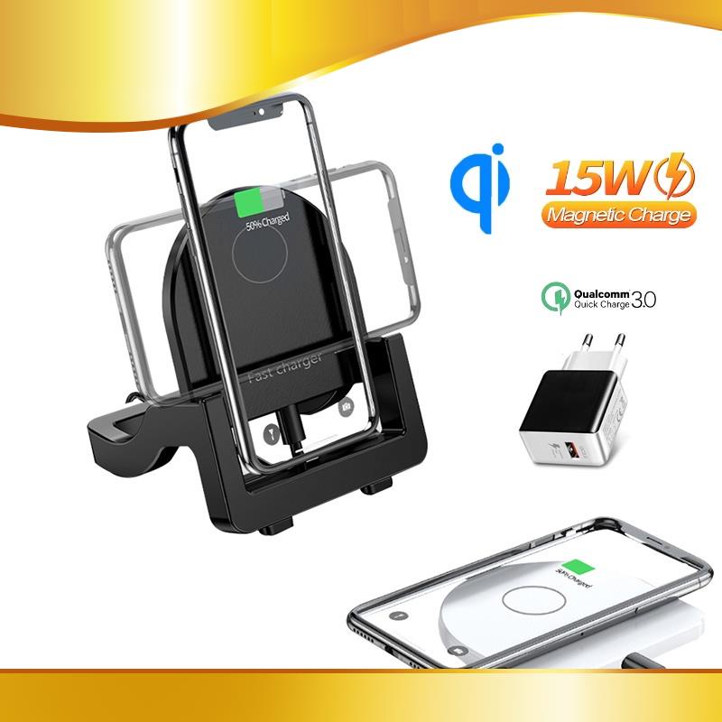 Giá đỡ kiêm sạc điện thoại Suntaiho KH-18 không dây chuẩn Qi 15W đạt chứng nhận FCC CE ROHS cho iPhone