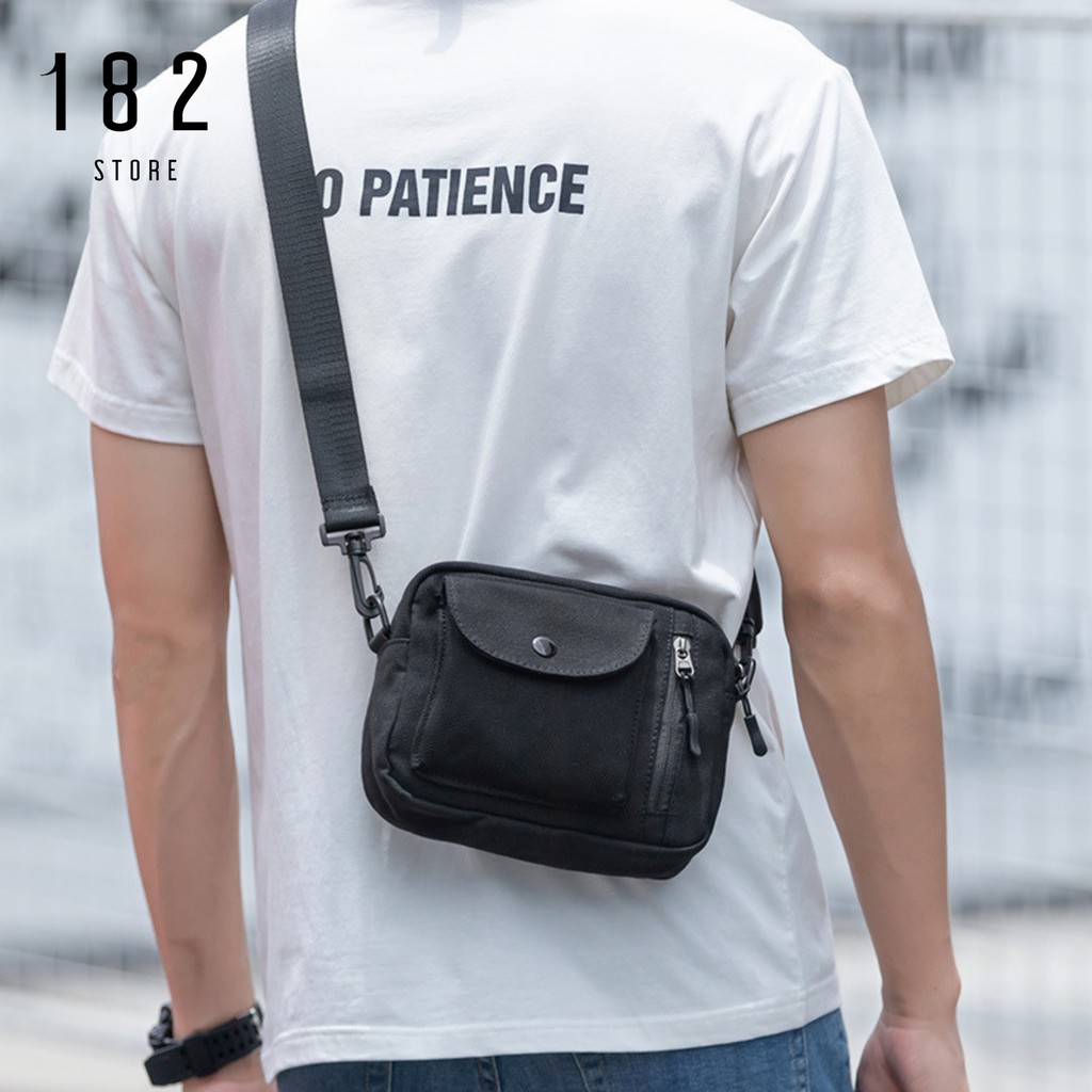 Túi Đeo Chéo Unisex Nam Nữ Thời Trang Nhỏ Gọn Tiện Lợi Chất Liệu Vải Kaki Trượt Nước Cao Cấp - The Black Box | BigBuy360 - bigbuy360.vn