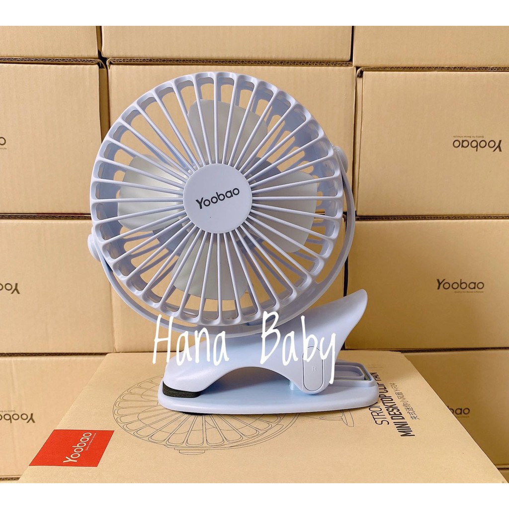 Quạt Yoobao tích điện 6400mah kẹp xe đẩy, để bàn,du lịch dùng 32 tiếng. Bảo hành 12 tháng