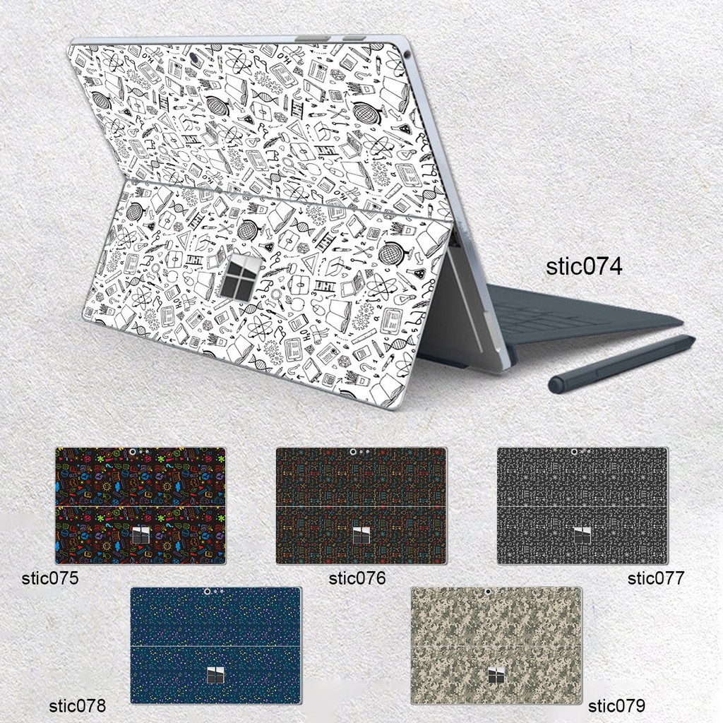 Skin dán hình Hoa văn sticker x13 cho Surface 3 2015; Go, Go 2, Go 3; Pro 2 3 4 5 6 7 8 9 X