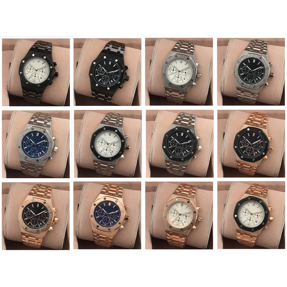 Ap Đồng Hồ quartz Ba Mắt Kim Nhỏ Bằng Thép Trơn Có Lịch Doanh Nhân Cho Nam