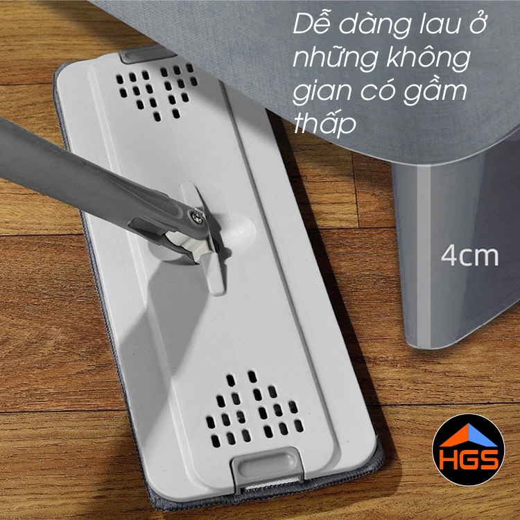 Cây lau nhà bộ lau nhà thông minh tự vắt 360 độ cao cấp , mâm cây lau inox – Mã TD_BL4