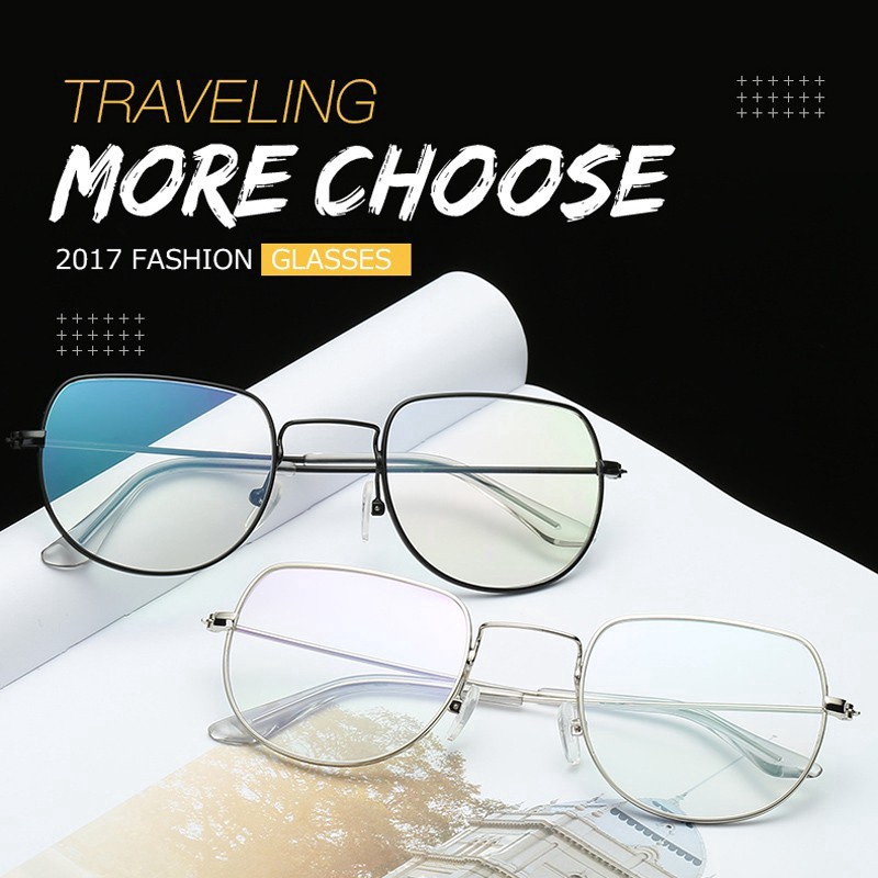 Kính Mắt Gọng Kim Loại Tròn Phong Cách Retro