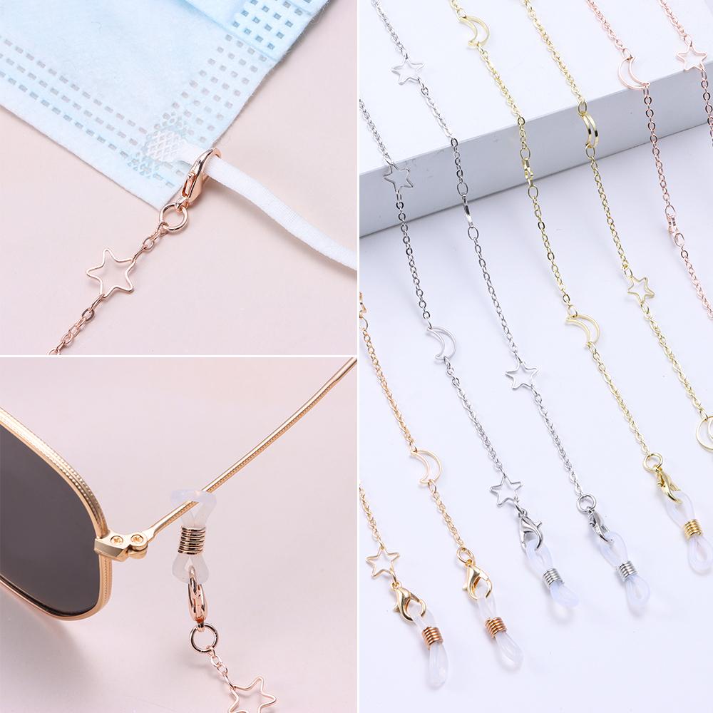 YVE Dây Đeo Mắt Kính Hình Ngôi Sao / Mặt Trăng Bằng Hợp Kim