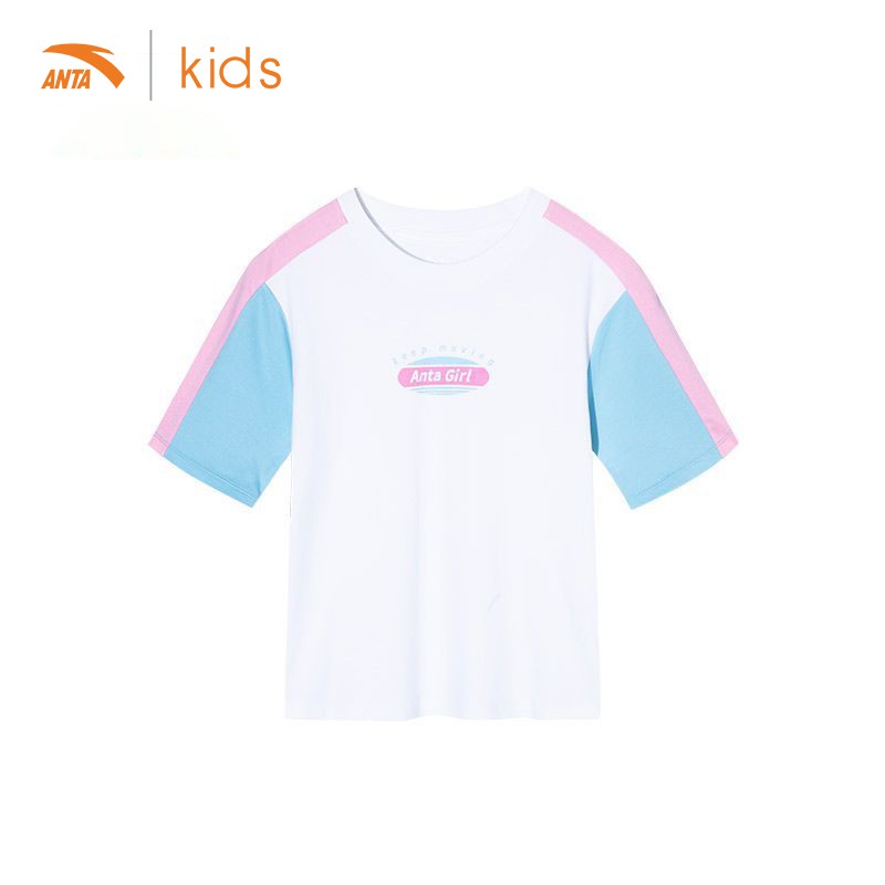 Áo phông tay ngắn bé gái Anta Kids màu kẹo ngọt 362027146-1