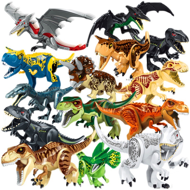 ❃Đồ chơi giáo dục xếp hình khủng long Lego Raptor Tyrannosaurus công viên mô Jurassic My World Boy