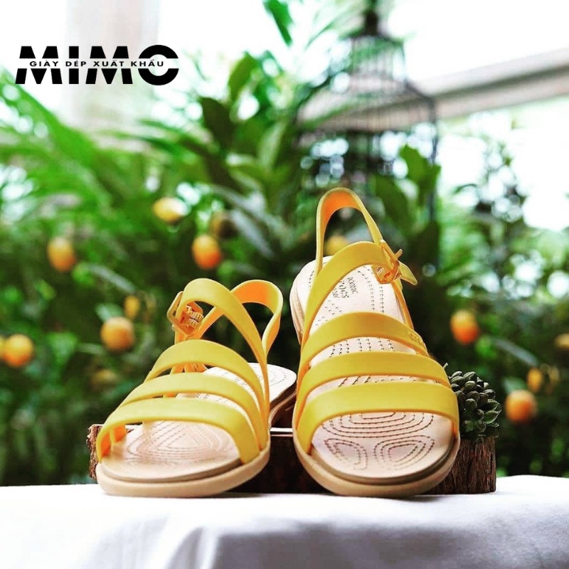 Sandal nữ cao cấp, sandal Tulum màu vàng cá tính siêu êm mềm nhẹ, bền đẹp cho nữ