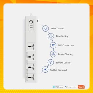 Ổ cắm điện USB wifi thông minh nhiều lỗ cắm đa năng, kết nối wifi điều khiển qua app, 4 ổ cắm