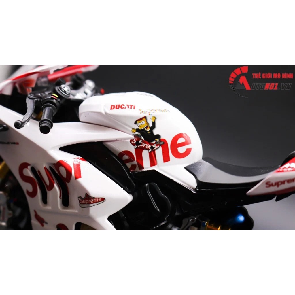 MÔ HÌNH XE ĐỘ DUCATI SUPREME V4S WHITE - SUPREME V4S WHITE NỒI KHÔ TỈ LỆ 1:12 AUTONO1 D222F D223F