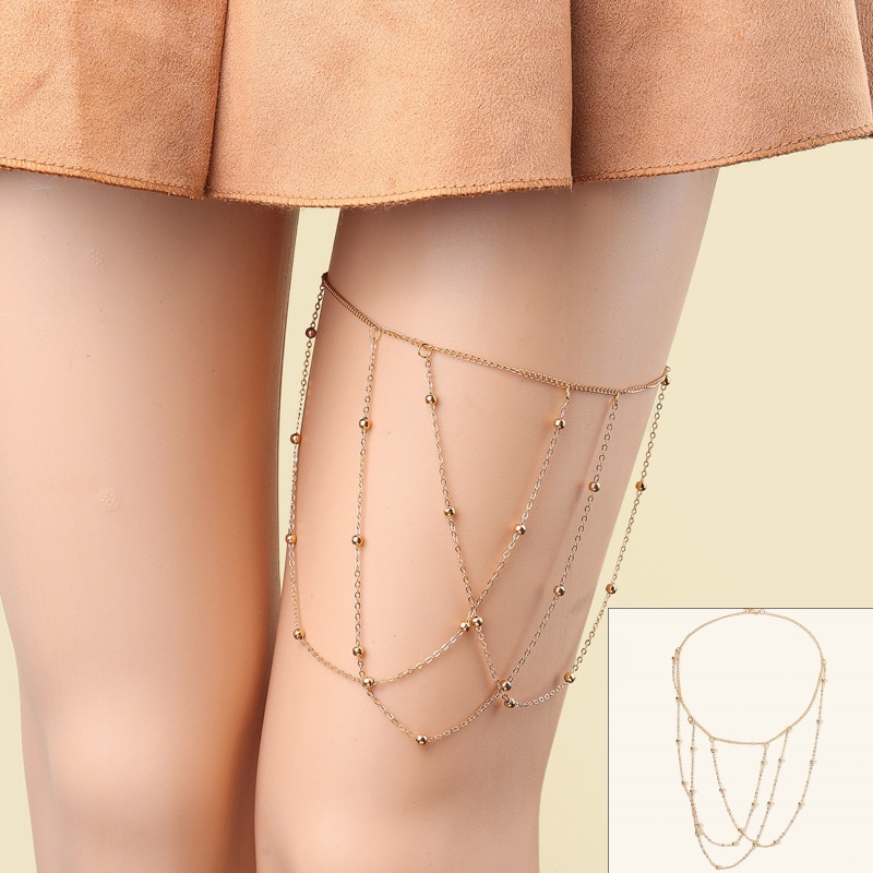 Youyo Chuỗi Vòng Đeo Đùi Tua Rua Dài Đính Hạt Mini Phong Cách Harajuku Gothic Cho Nữ