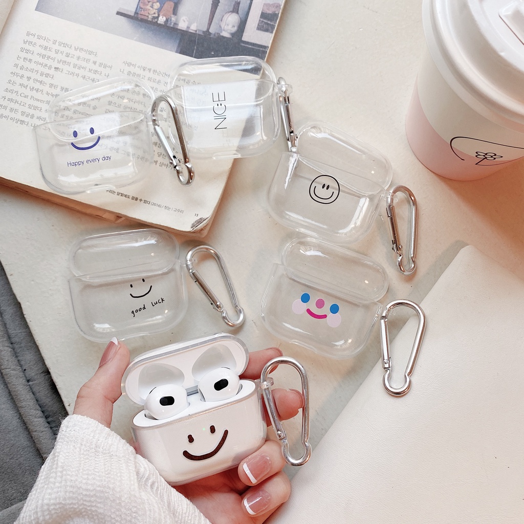 Vỏ bọc hộp sạc tai nghe trong suốt mới 2021 cho compatible AirPods 1/2/3/Pro